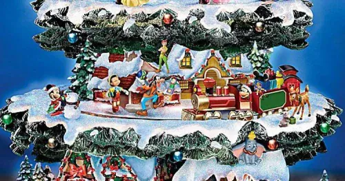 The Wonderful World Of Disney' Tabletop Musical Lit Rotating Christmas Tree