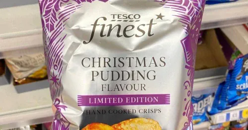 Tesco are selling Christmas pudding flavour crisps