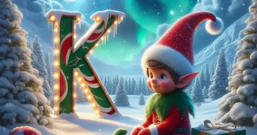 AI Images of elf writing names in the sky beginning with 'K'