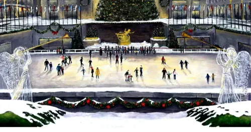 Rockefeller, New York - Original Canvas Painting