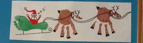 Handprint and footprint Christmas craft