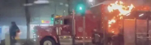 Coca Cola Christmas truck goes up in flames in Romania