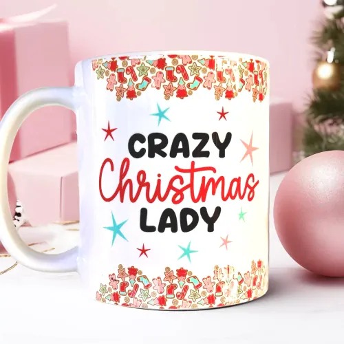 Crazy Christmas Lady 11oz Mug