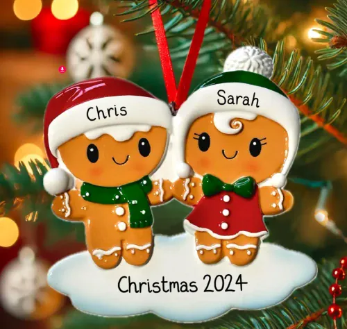 Christmas Gingerbread Couple Tree Ornament