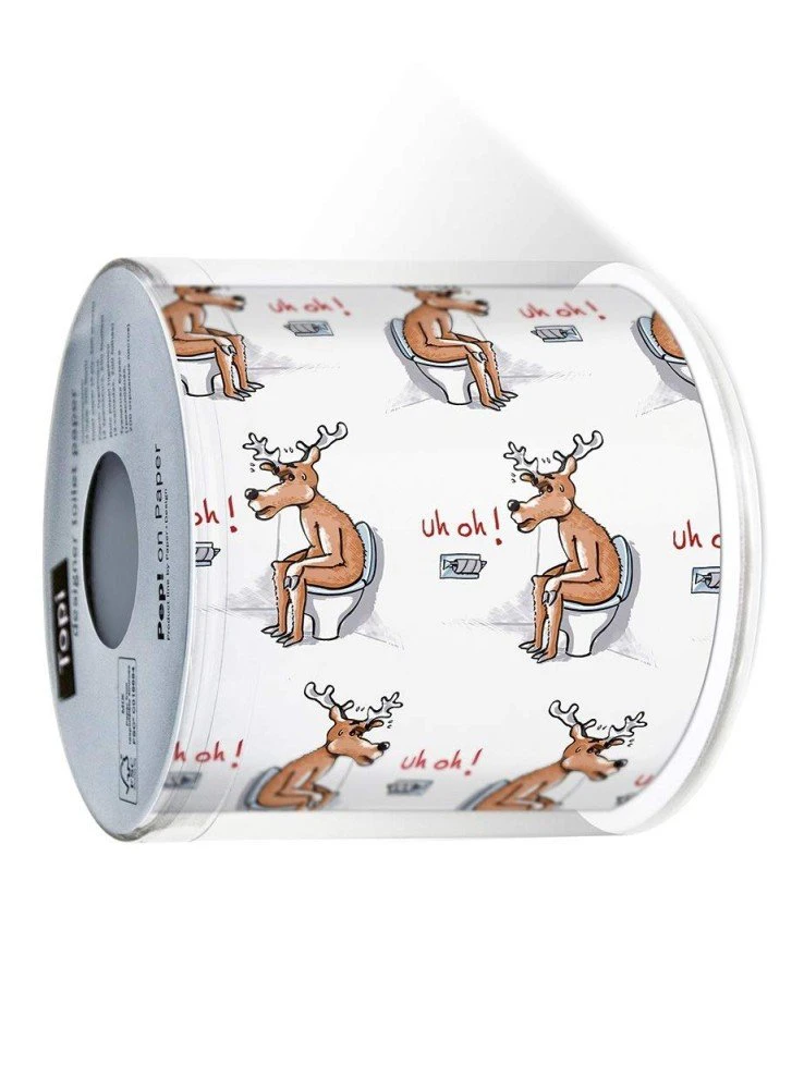 Reindeer Sat on Toilet